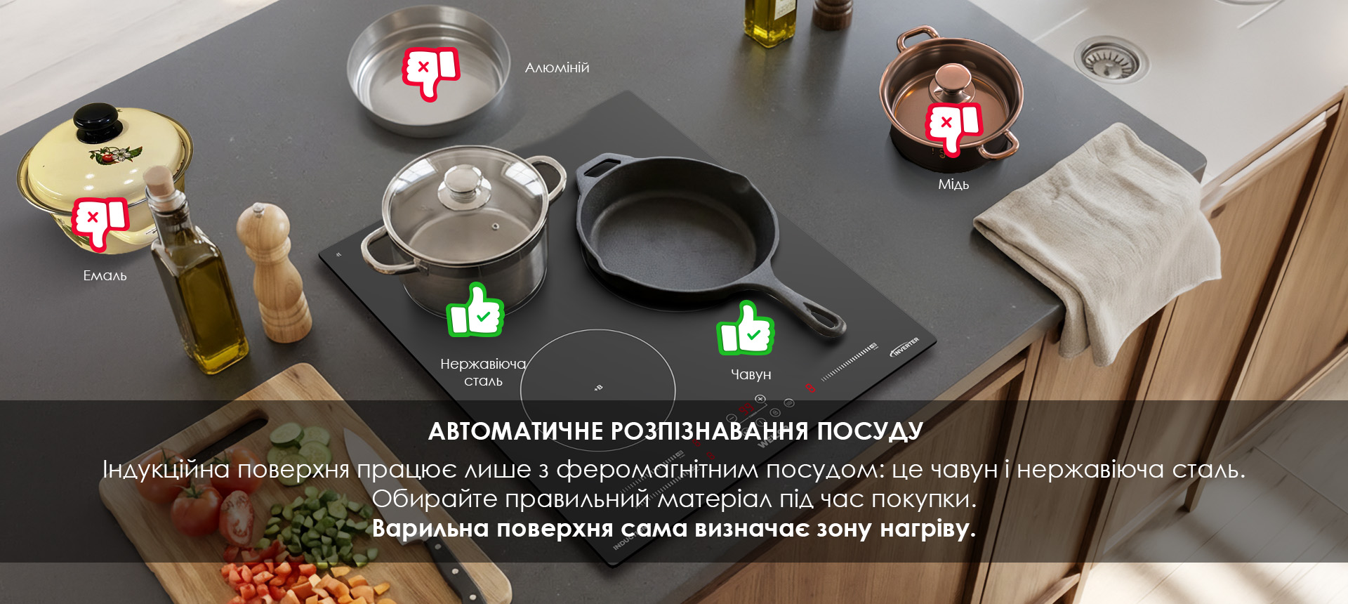 Індукційна варильна поверхня WEILOR WIS 433 BLACK з автоматичним розпізнаванням посуду